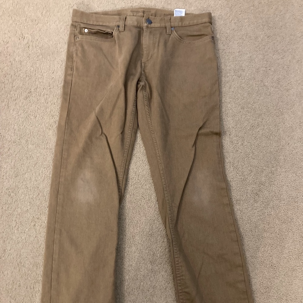 Banana Republic Mens Slim Travelers Pants Khaki 32 x 30